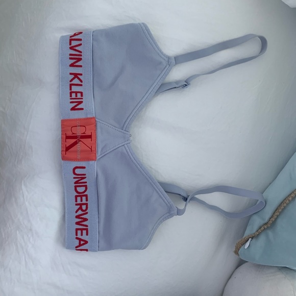 monogram logo unlined triangle bralette